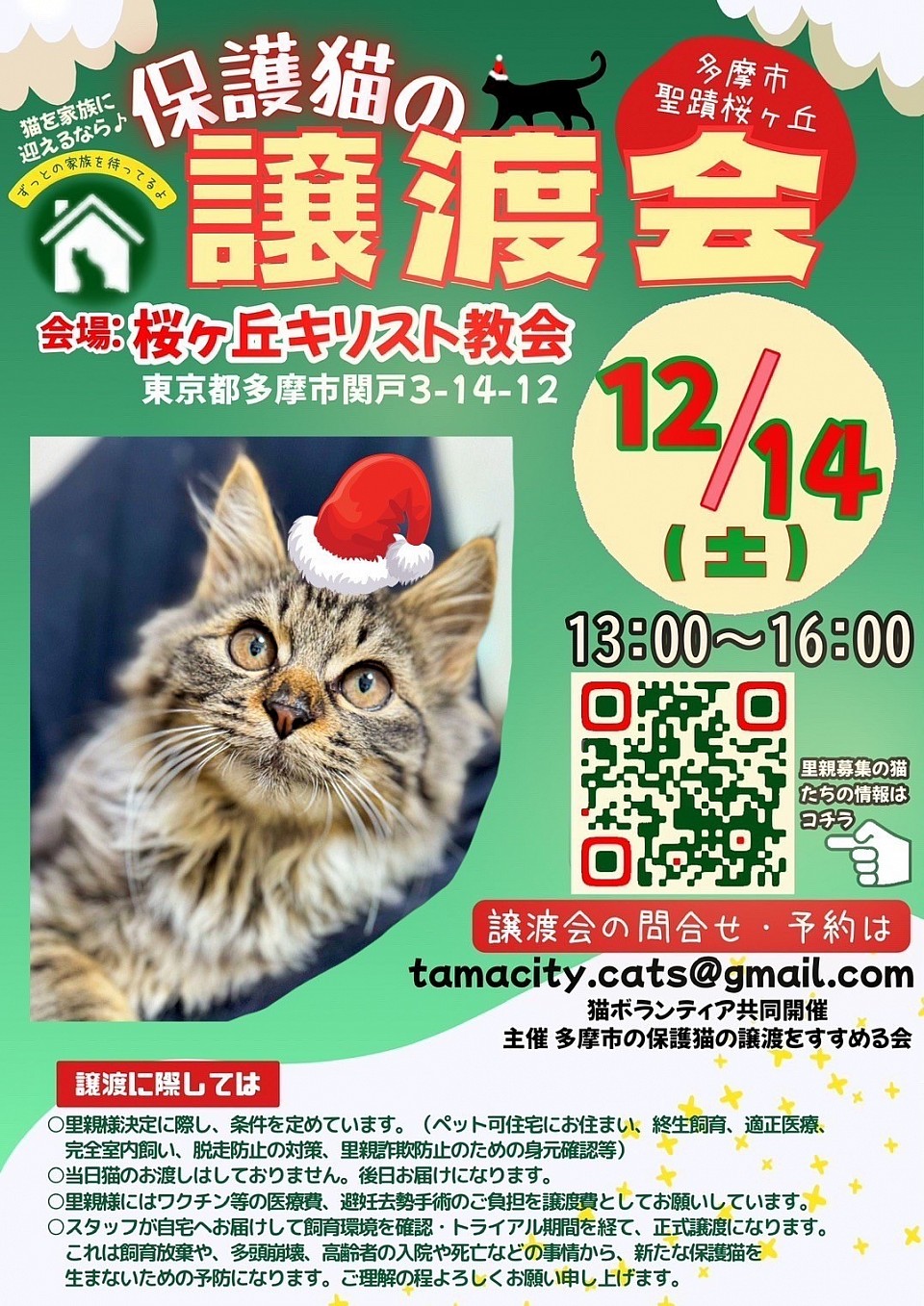 12/14 保護猫譲渡会　多摩市